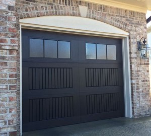 black modern small residential garage door