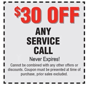 service call coupon for $30 off. Never expires.