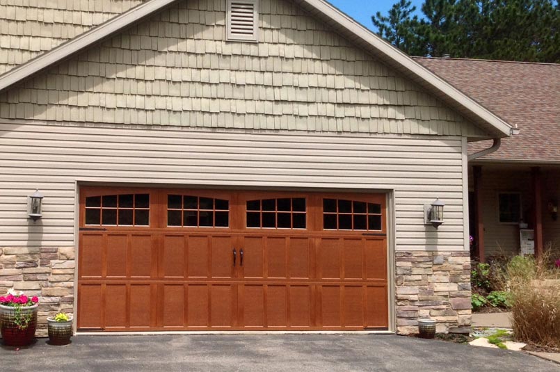 carriage-house garage doors on a two-car garage