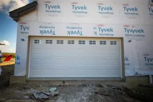 a new construction garage door